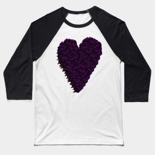 Purple Rose Heart Baseball T-Shirt